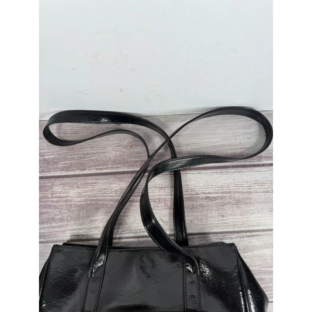 Vintage Black Leather Franchi‎ Handbag Shoulder bag